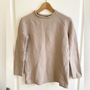 Jenni Kayne Boucle Mock Neck Sweater  XS Merino Wool Quiet Luxury Minimalist